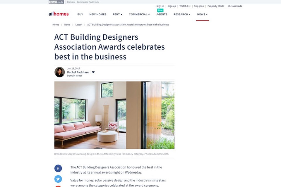 Allhomes Article – ACT Building Designers Association Awards celebrates best in the business